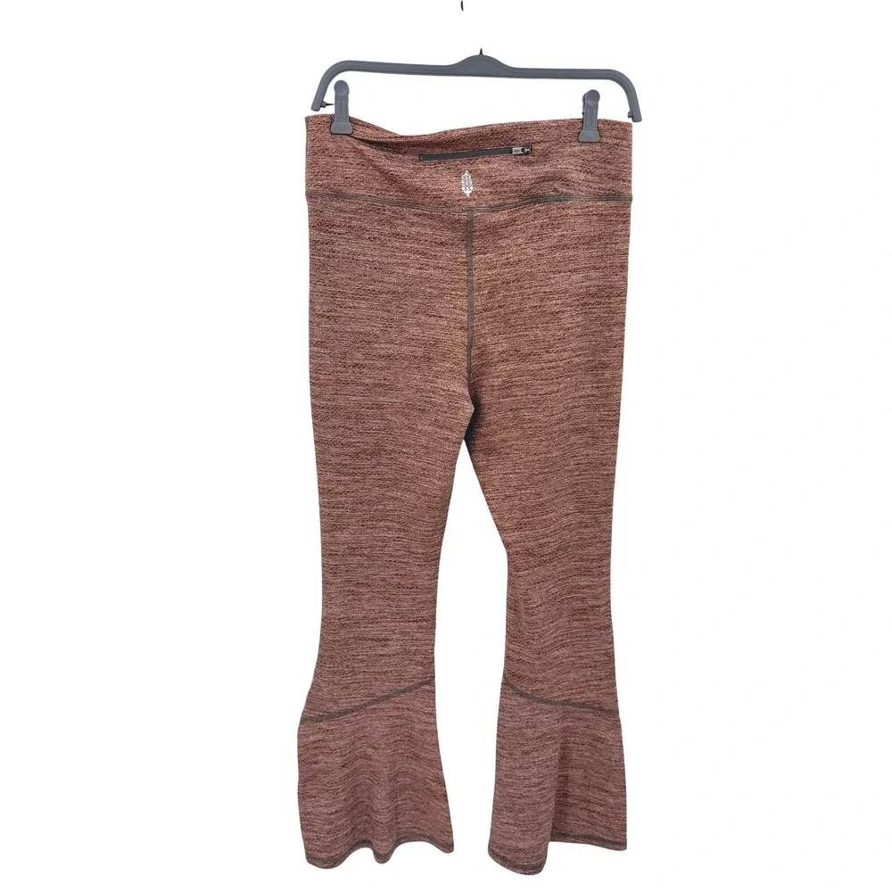 FP Movement Free People Orange‎ Honeycomb Ruffle Kick Flare Leggings Large
